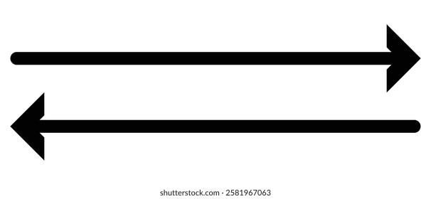 long arrow vector icon. double side left and right silhouette straight Horizontal long arrow icon. flat style long arrow vector illustration.