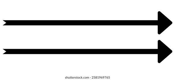 long arrow vector icon. double  silhouette straight Horizontal long arrow icon. flat style long arrow vector illustration.
