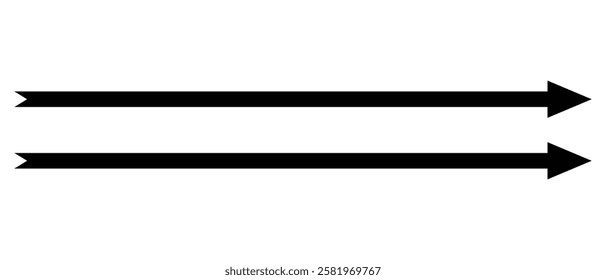 long arrow vector icon. double  silhouette straight Horizontal long arrow icon. flat style long arrow vector illustration.