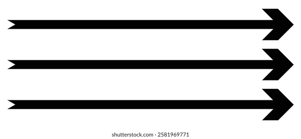 long arrow vector icon. double  silhouette straight Horizontal long arrow icon. flat style long arrow vector illustration.