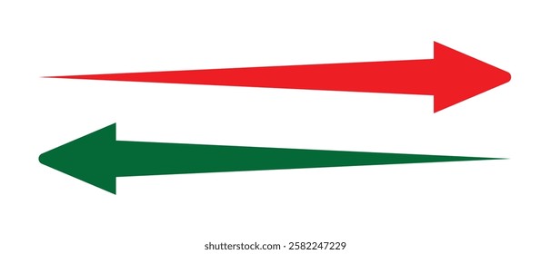 long arrow vector icon. double side left and right silhouette straight Horizontal long arrow icon. flat style long arrow vector illustration.