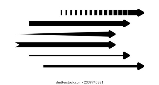 Long arrow vector icon. Isolated design element 