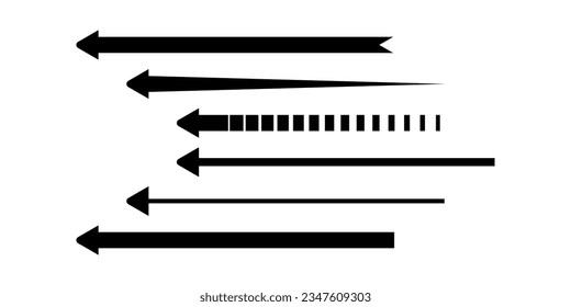 Long arrow vector icon. Isolated design element 