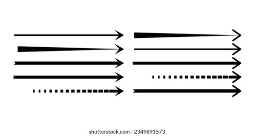 Long arrow vector icon. Isolated design element 