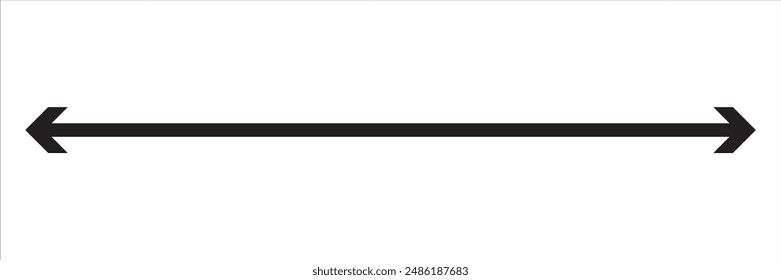 Long arrows icon. Arrow pointing left and right in flat style . duel arrow icon vector. 