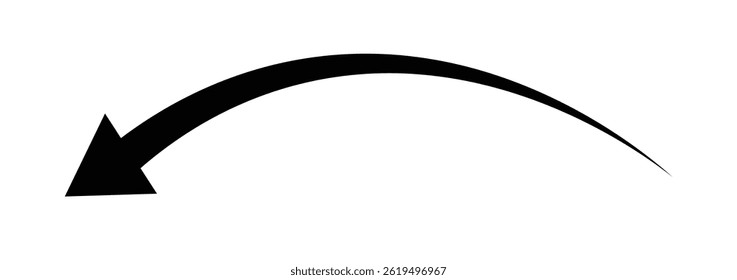 Long arrows icon. Long curved hand drawn arrow. Flat Style Arrow Symbol. Vector Illustration.

