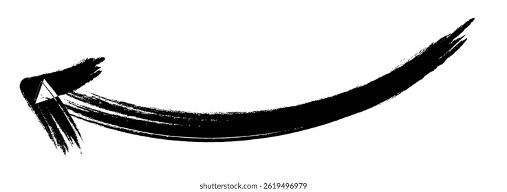 Ícone de setas longas. Seta longa puxada à mão curvada. Símbolo de Seta em Estilo Plano. Ilustração de vetor.
