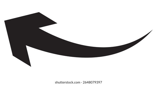 Long arrows icon. Long curved hand drawn arrow isolated.
