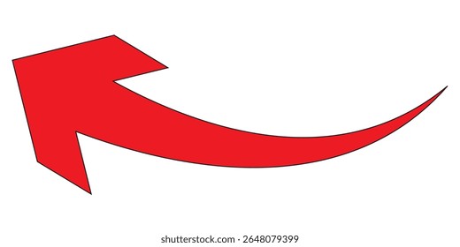 Long arrows icon. Long curved hand drawn arrow isolated.