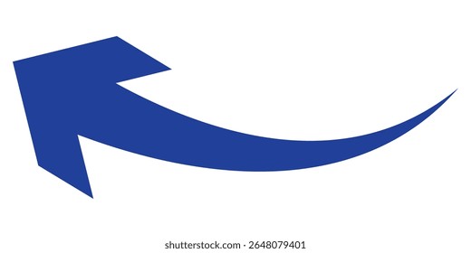 Long arrows icon. Long curved hand drawn arrow isolated.