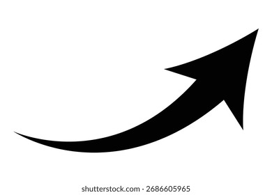 Symbol für lange Pfeile. Langer, gekrümmter, handgezeichneter Pfeil einzeln. schwarz gekrümmten Pfeil Graphen png Dateityp für Ihre Apps, Website, Web, UI, Logo, Designs. 10 EPS