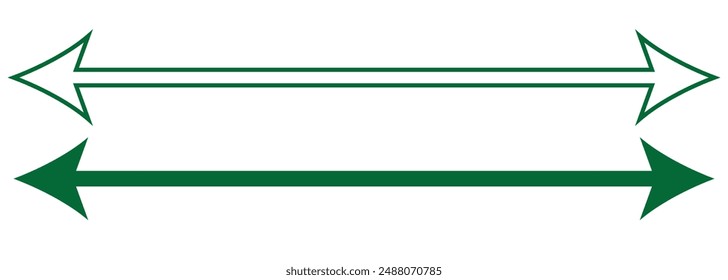 Long arrows icon set. Arrow pointing. Vector set of trendy long arrows left and right in flat style. Red and green arrow vector set. eps 10