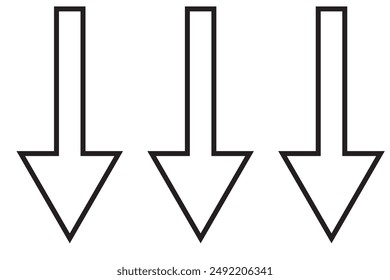 Long arrows icon set. Arrow pointing. Vector set of trendy long arrows left and right in flat style. Red and green arrow vector set