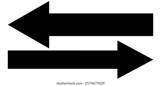 Long arrows icon set. Arrow pointing. Vector set of trendy long arrows left and right in flat style vector illustration eps 10.
