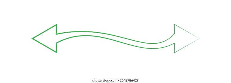 Long arrows icon set. Arrow pointing. Vector set of trendy long arrows left and right in flat style. green arrow vector set.