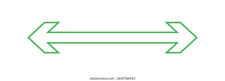 Long arrows icon set. Arrow pointing. Vector set of trendy long arrows left and right in flat style. green arrow vector set.