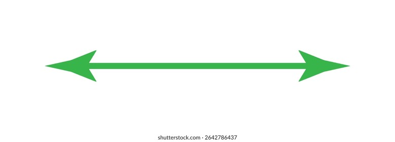 Long arrows icon set. Arrow pointing. Vector set of trendy long arrows left and right in flat style. green arrow vector set.