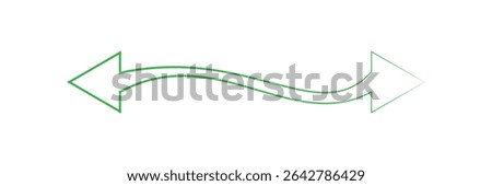 Long arrows icon set. Arrow pointing. Vector set of trendy long arrows left and right in flat style. green arrow vector set.
