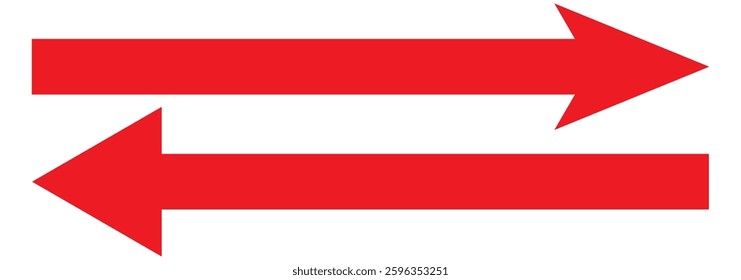 Long arrows icon set. Bold and Thin arrow. Vector set of trendy long arrows Left and Right in flat style. Arrows vector illustration. EPS 10