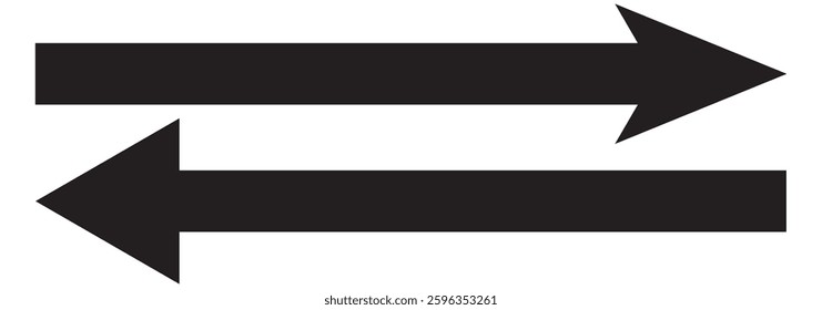 Long arrows icon set. Bold and Thin arrow. Vector set of trendy long arrows Left and Right in flat style. Arrows vector illustration. EPS 10