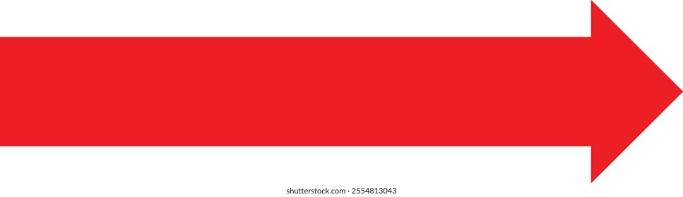 Long arrows icon set. red long arrows left and right in flat