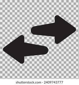 Long arrows icon set. Vector set of trendy long arrows left and right in flat style. Black arrows vector . Icons isolated. EPS 10