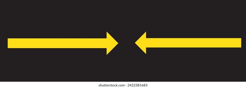 Long arrows icon set. Vector set of trendy long arrows left and right in flat style. Black arrows vector illustration. Icons isolated.