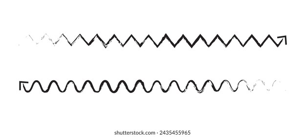Long arrows icon set. Vector set of trendy long arrows left and right in flat style. Black arrows vector illustration. Straight long right vector arrow icon.