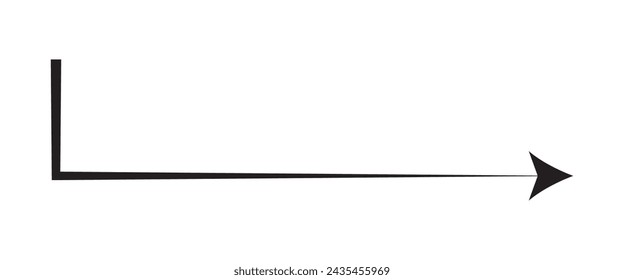 Long arrows icon set. Vector set of trendy long arrows left and right in flat style. Black arrows vector illustration. Straight long right vector arrow icon.