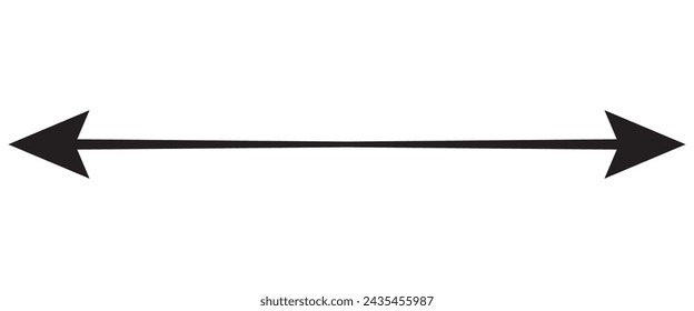 Long arrows icon set. Vector set of trendy long arrows left and right in flat style. Black arrows vector illustration. Straight long right vector arrow icon.