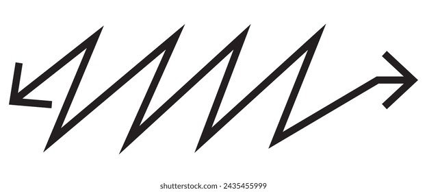 Long arrows icon set. Vector set of trendy long arrows left and right in flat style. Black arrows vector illustration. Straight long right vector arrow icon.