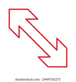 Long arrows icon set. Vector set of trendy long arrows left and right in flat style. Replaceable vector design.