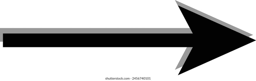 Long arrows icon set. Vector set of trendy long arrows left and right in flat style. Black arrows vector illustration. Straight long right vector arrow icon.