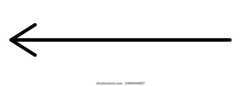 Long arrows icon set. Vector set of trendy long arrows left in flat style. Black arrows vector design eps 10