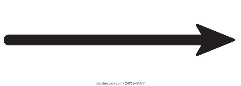 Long arrows icon set. Vector set of trendy long arrows left and right in flat style. Black arrows vector illustration. Icons isolated.Straight long right vector arrow icon.Replaceable vector design