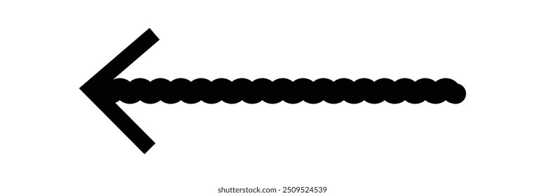 Symbolsatz mit langen Pfeilen. Vektorsatz mit trendigen langen Pfeilen links und rechts im flachen Stil eps 10.