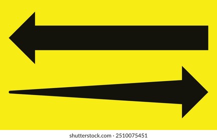 Long arrows icon set. Vector set of trendy long arrows left and right in flat style. Black arrows vector. Eps 10.
