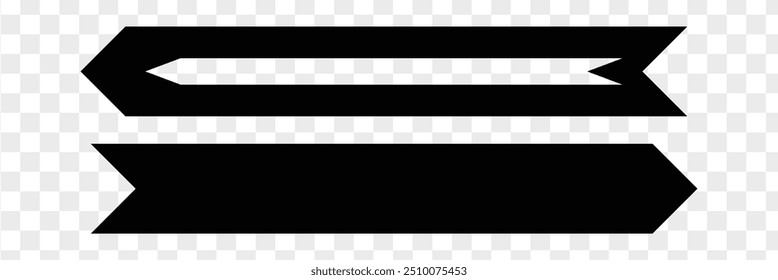 Long arrows icon set. Vector set of trendy long arrows left and right in flat style. Black arrows vector. Eps 10.