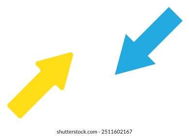 Long arrows icon set. Vector set of trendy long arrows left and right in flat style. Replaceable vector design