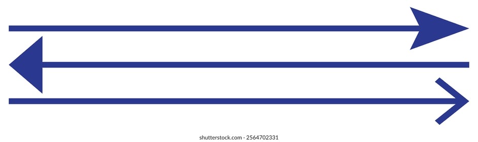 Long arrows icon set. Vector set of trendy long arrows left in flat style. Black arrows vector design
