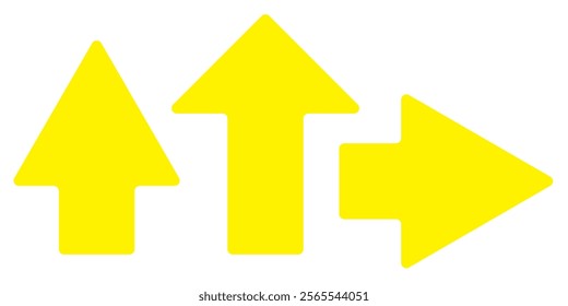 Long up arrows icon set. Vector set of trendy long arrows left and right in flat style. Replaceable vector design.