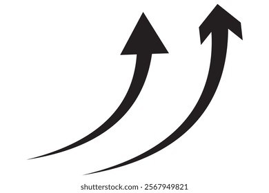 Long arrows icon set. Vector set of trendy long arrows left and right in flat style 