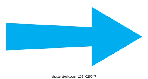 Long arrows icon vector illustration. Blue Long arrow pointing Right. Blue Long arrow icon. Long arrow isolated on white background.
