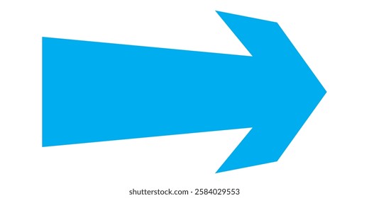 Long arrows icon vector illustration. Blue Long arrow pointing Right. Blue Long arrow icon. Long arrow isolated on white background.