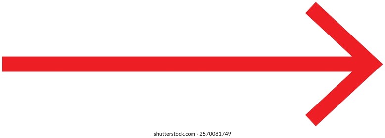 Long arrows icon. Vector red long arrows left and right in flat style. Replaceable vector design red long arrow icon isolated on white background.