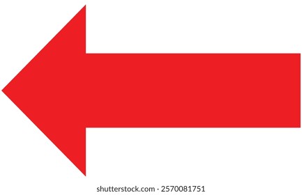Long arrows icon. Vector red long arrows left and right in flat style. Replaceable vector design red long arrow icon isolated on white background.