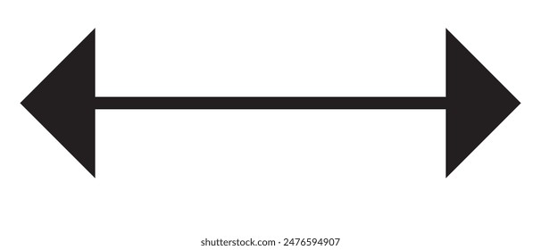    long arrows left and right in flat style. Double arrow icon isolated, Black horizontal long double arrow. arrows vector illustration. Double hade arrow, curser arrow.
