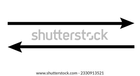 Long arrows right and left icon in flat style. Vector illustration.
