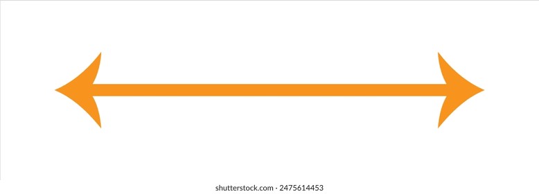 Long arrows vector icons. horizontal double arrow. long arrow icon sketched as vector symbol.