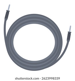 Long audio jack cable is coiled up neatly, ready to connect audio devices